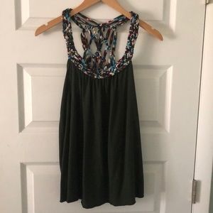 Macrame collar tank top